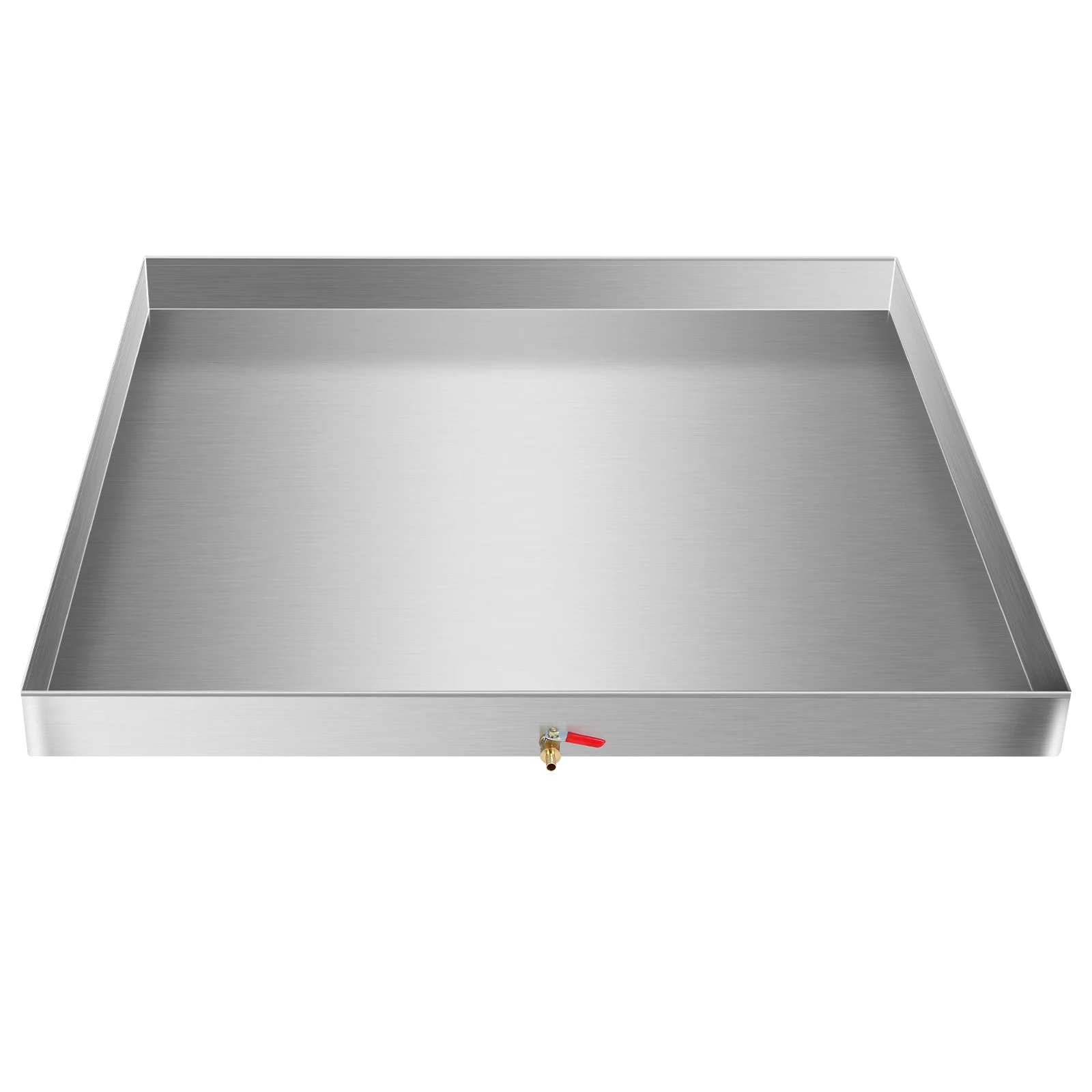 Washing Machine Pan 304 Stainless Steel Heavy Duty Compact Washer Drip Tray with Drain Hole & Hose Adapter