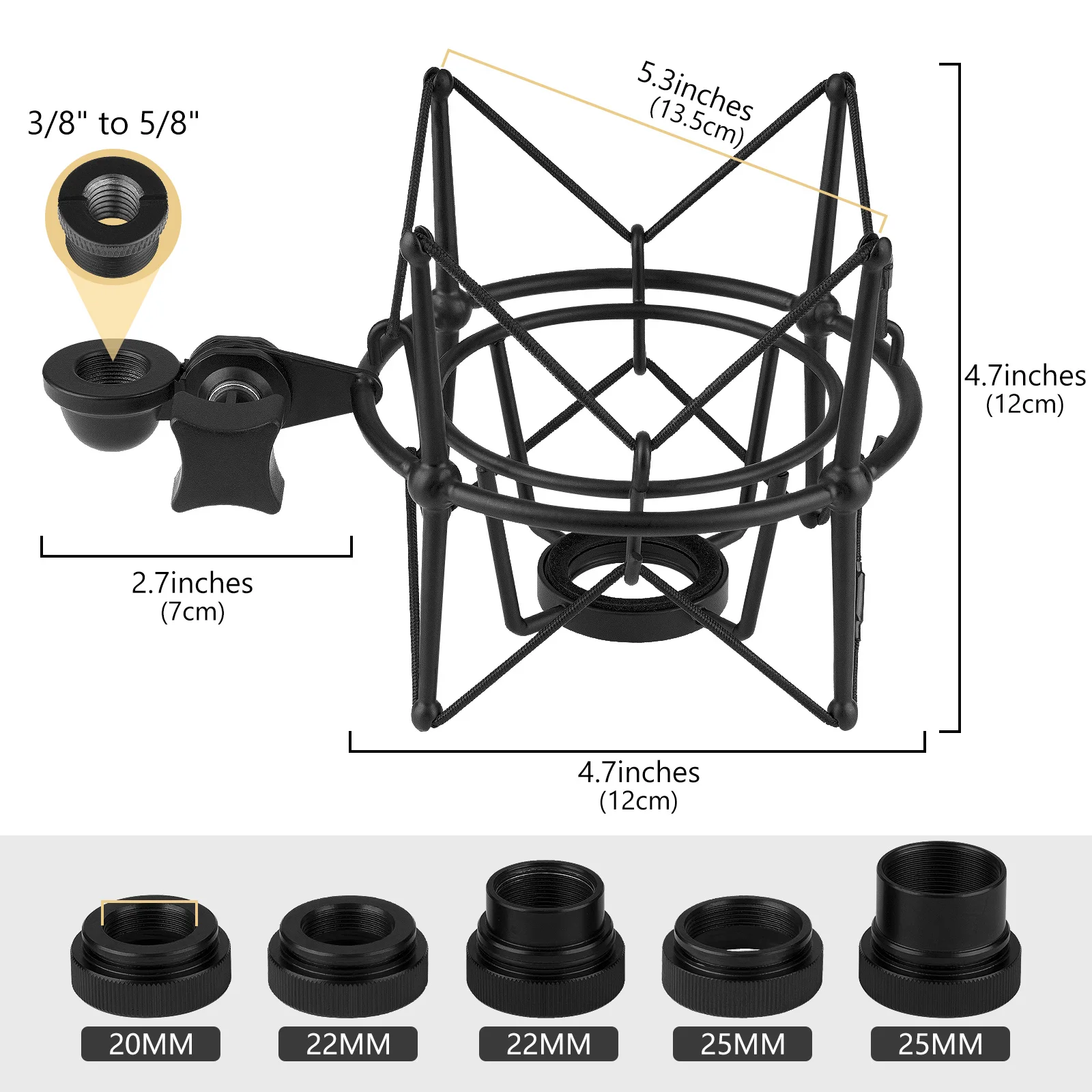 Geekria Microphone Shock Mount Holder Clamp for Rode NT-USB, NT1-A, NT2-A, NT1000, NT2000, Procaster, Anti Vibration Adapter