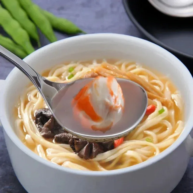 

1/2 шт. ложка из нержавеющей стали, утолщенная длинная ручка, суповые ложки для горячей кастрюли, ложки, дуршлаг, домашняя кухонная посуда, кухонная утварь