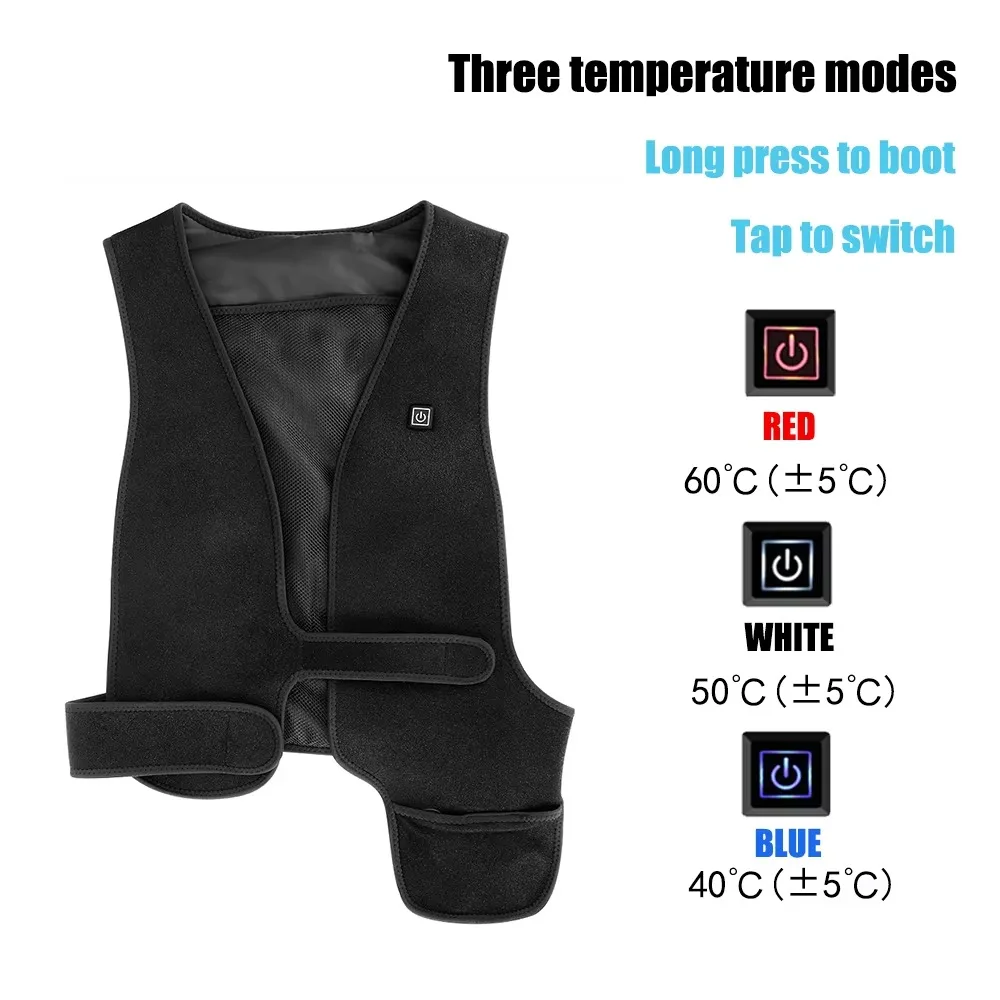 New Adjustable Dive Material Mixed Cottons Inner Layer Breathables Three Dimensional Mesh Built in Ice Bags Heating Vest 5V S-XL