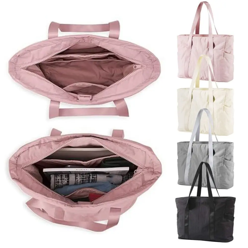 

Nylon Yoga Mat Bag with Yoga Mat Buckle Solid Color Gym Fitness Tote Bag Multi Pocket Adjustable Yoga Mat Holder Travel Handbag