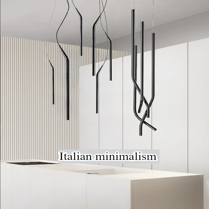 Nordic Long Type Single LED Pendant Lamp Modern Dinning Room/Bar Pendant Lights  Creative Liner Suspension Lighting