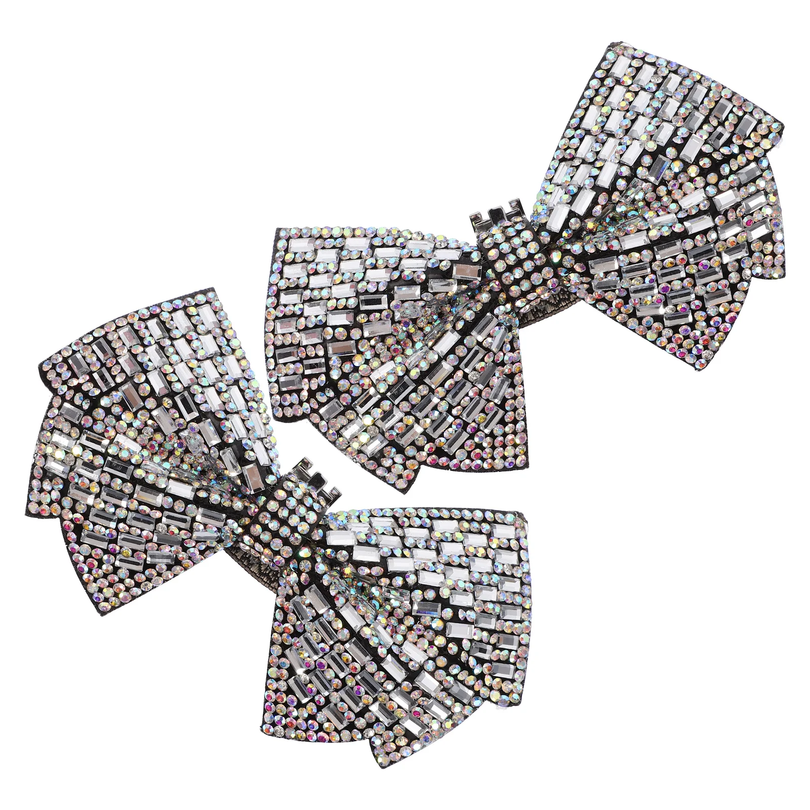 

2 Pcs Bow Shoe Flower Jewelry Accessories Charm Rhinestone Patch Rhinestones Decoration Alloy Shoes Accessory Clip
