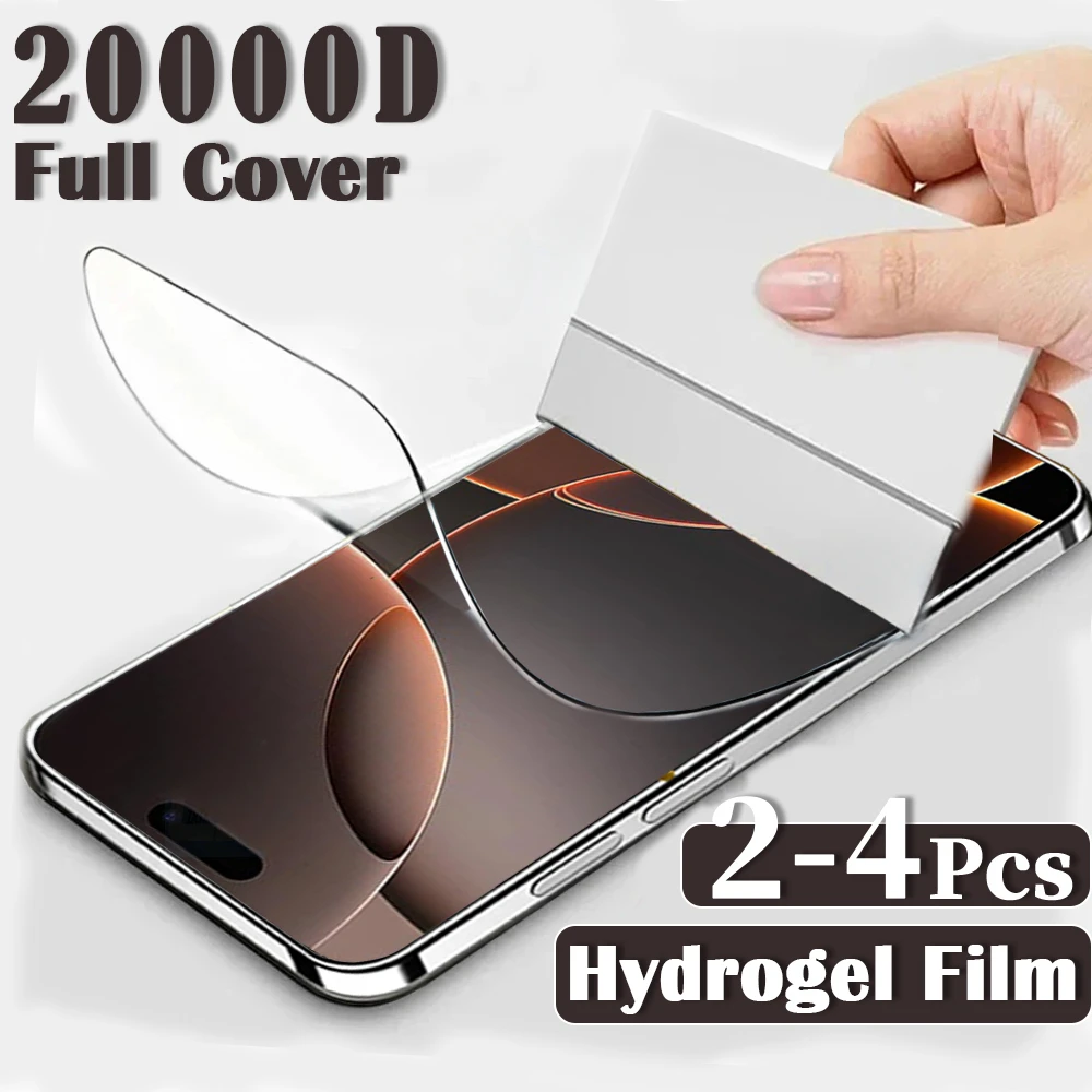 

2-4Pcs Soft Silicone Hydrogel Film For iPhone 16 Pro Max Screen Protectors For iPhone 15 14 13 12 11 Pro Max Mini Plus Not Glass