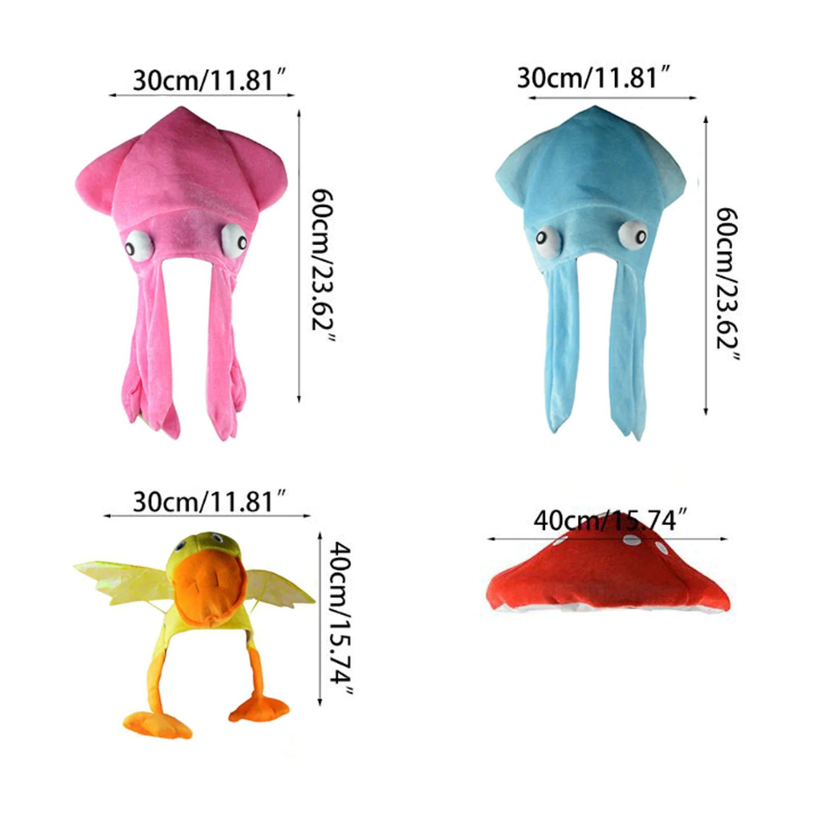 New Unisex Halloween Funny Hat Novelty Duck Octopus Mushroom Hat Cosplay Costume Accessory For Kids Adults Fashion Hot Sale