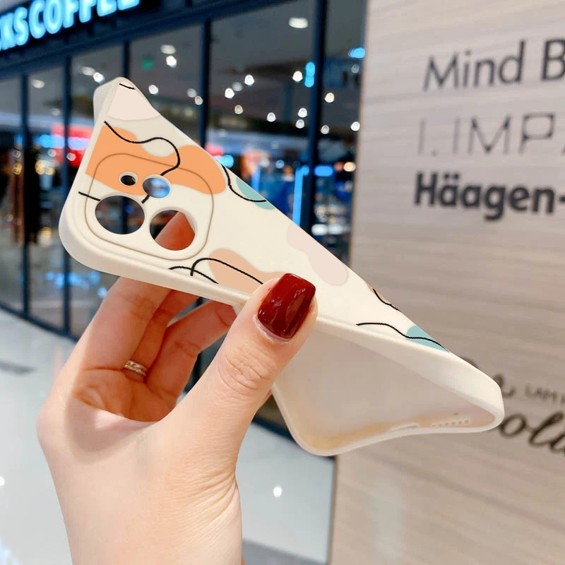 สําหรับiPhone 11 สําหรับiPhone 12 13 14 16 Pro Max 14 16 Plus XS Max XR X 13 12 Mini 14 Plusบทคัดย่อเรขาคณิตFundas