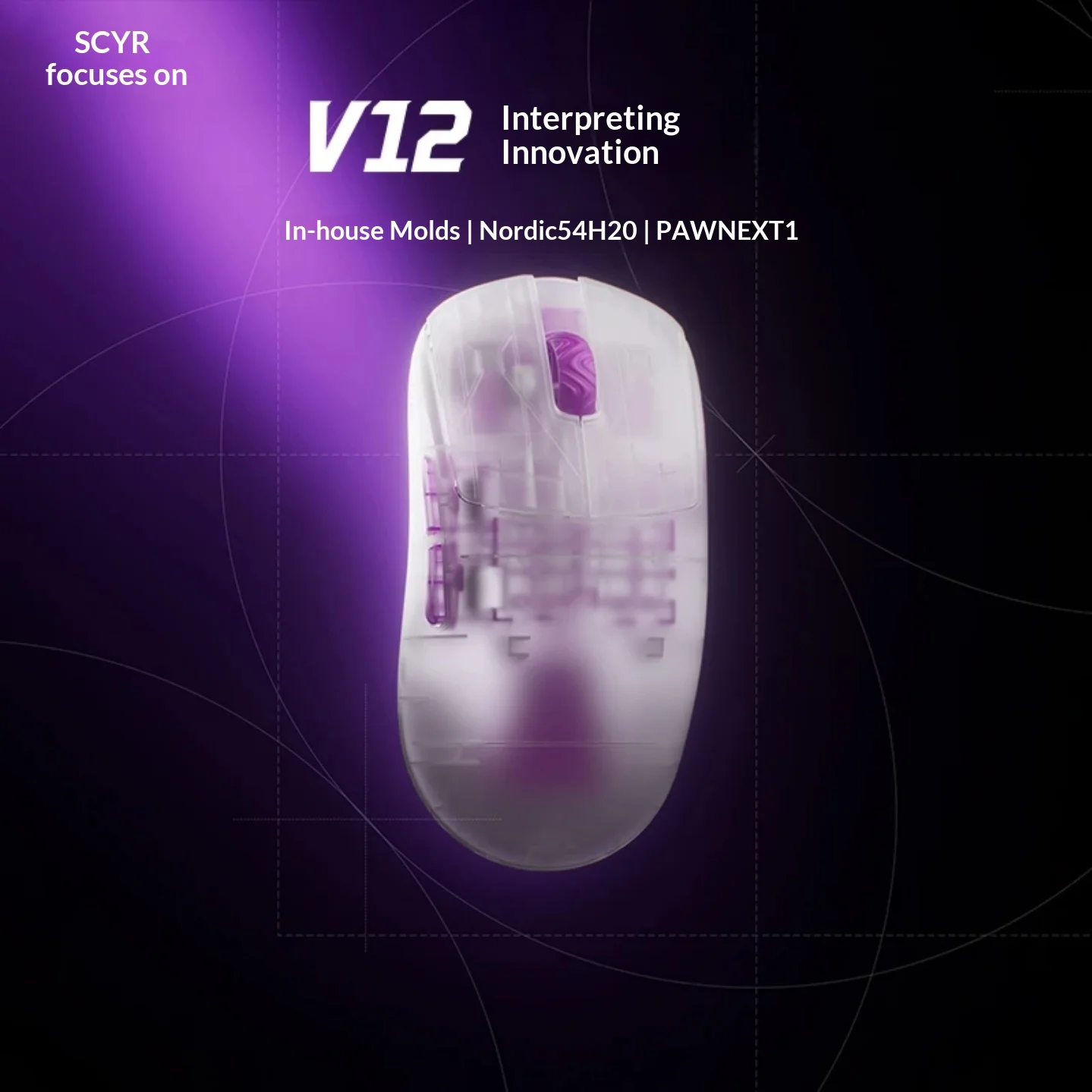 Scyrox V12M/L Wireless 49g Lightweight Gaming Mouse Self Developed Mold Nordic 54H20 PAW NEXT Ⅰ High-back Symmetric Gamers Mice