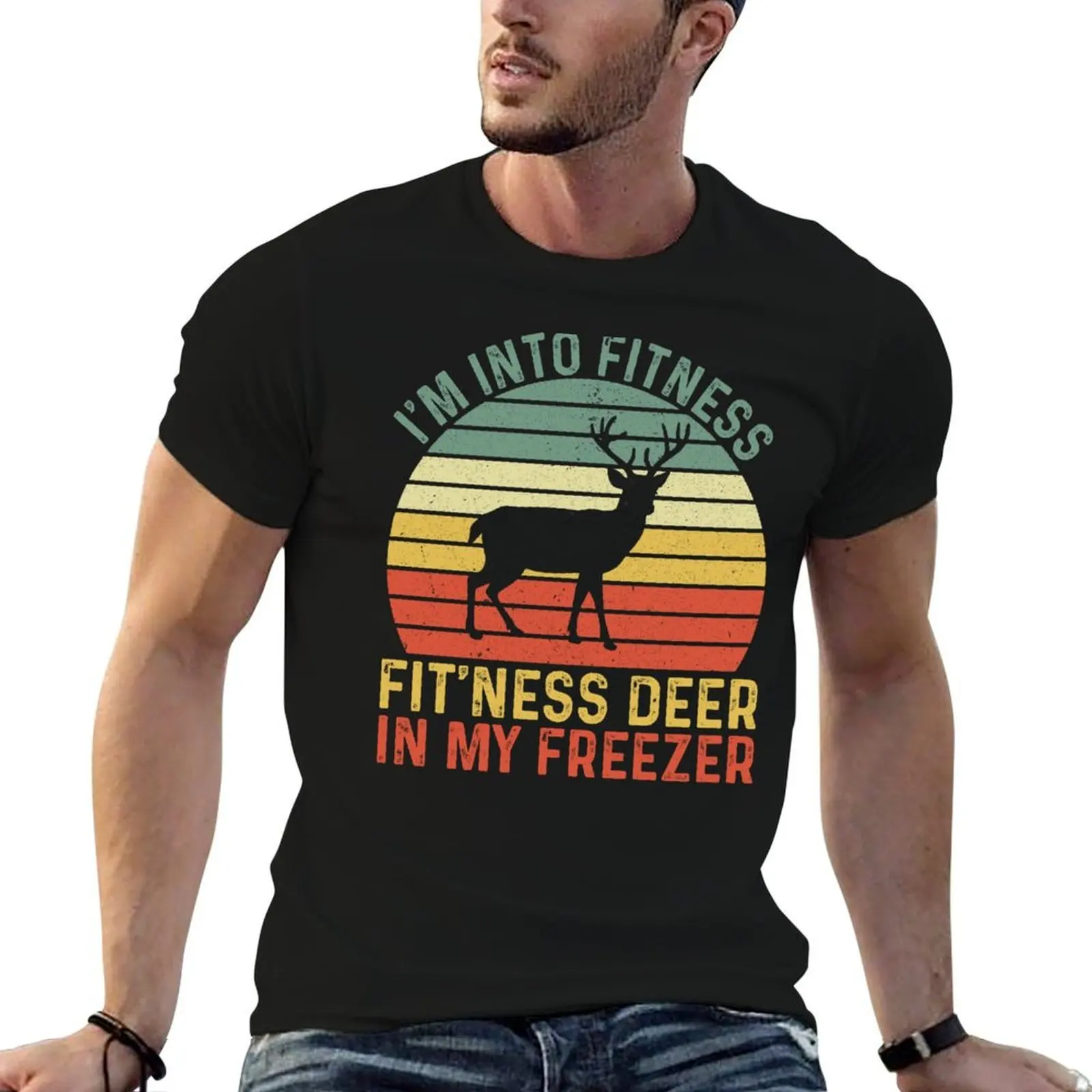 

Funny Hunter Dad I'm Into Fitness Deer Freezer Hunting T-Shirt graphic t shirts for man funny t shirts cotton T-Shirt