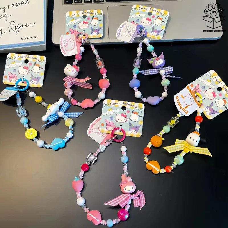 

Sanrio Creativity Fruit Bead Chain Series Keychain - Cute Cartoon Hello Kitty My Melody Doll Phone Strap - Cute Festival Gift