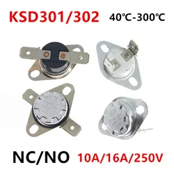 KSD301 KSD302 40-300 stopni ceramiczny 10A 16A 250V normalnie zamknięty otwarty przełącznik temperatury termostat45C 75C 85C 90C 135C 220C 300C