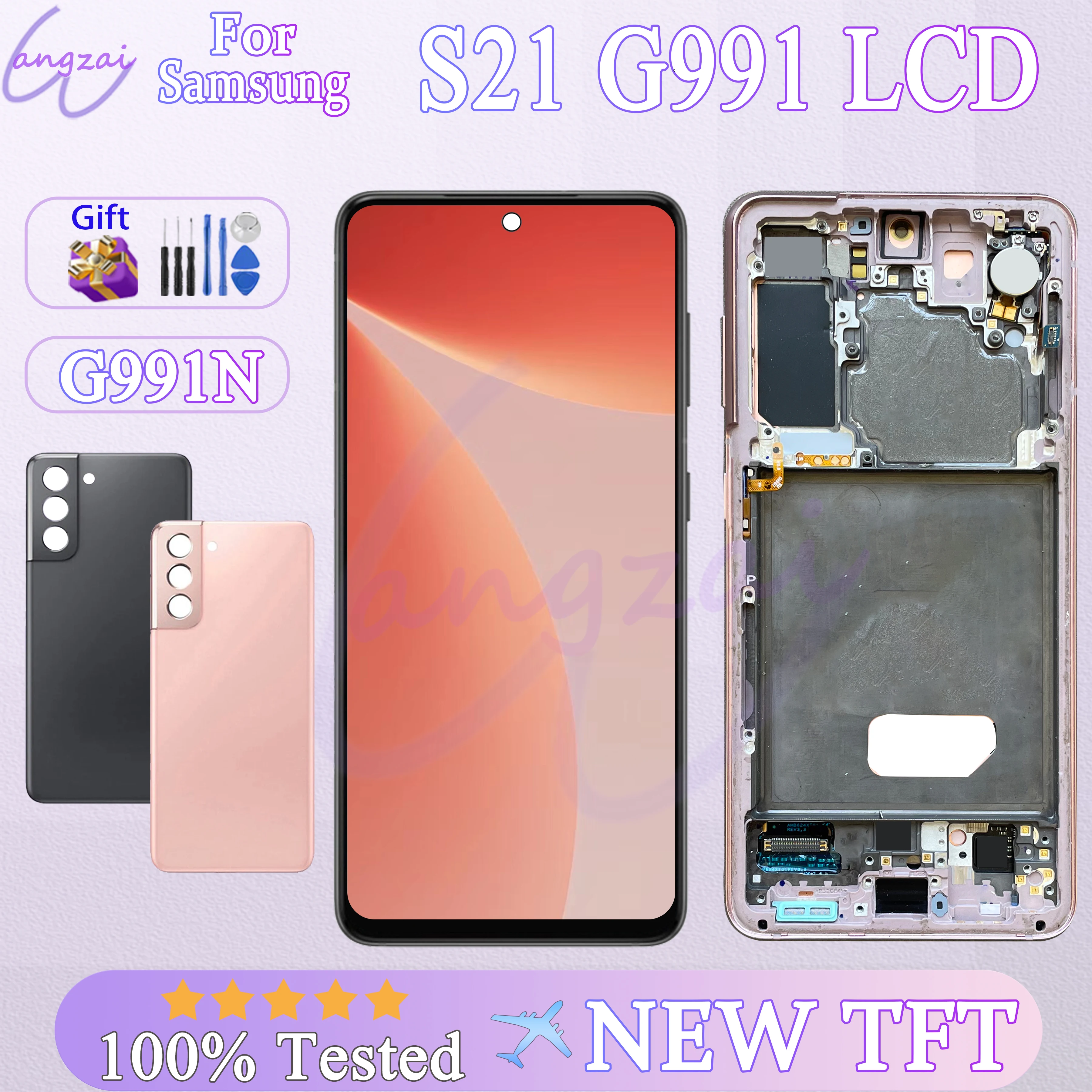 

Качественный TFT-экран S21 для Samsung Galaxy S21 ЖК-дисплей G991 SM-G991B Сенсорная панель в сборе без отпечатков пальцев для дисплея S21 5g