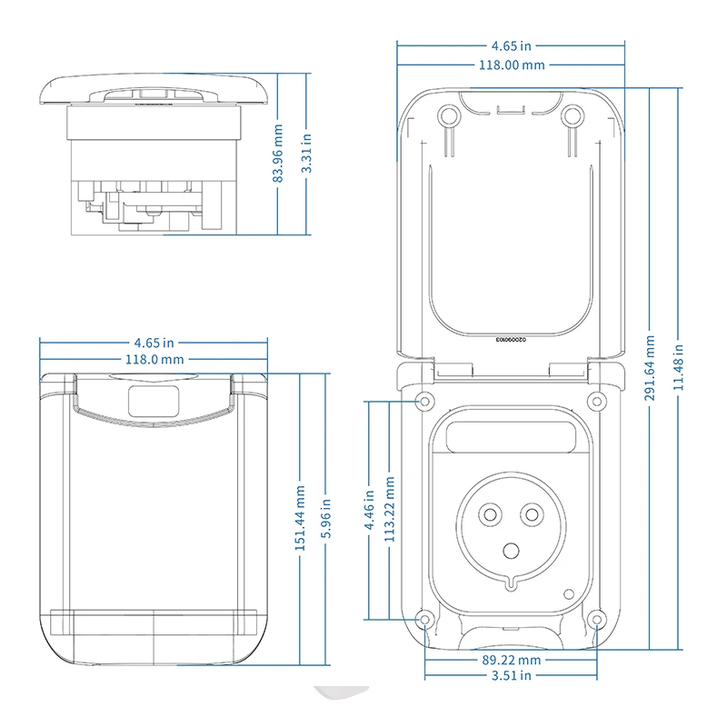 TYTXRV 220 فولت-250 فولت أبيض اللون مقاوم للماء 16A خارجي فلوش ربط قافلة RV أجزاء المقابس والمقابس #6