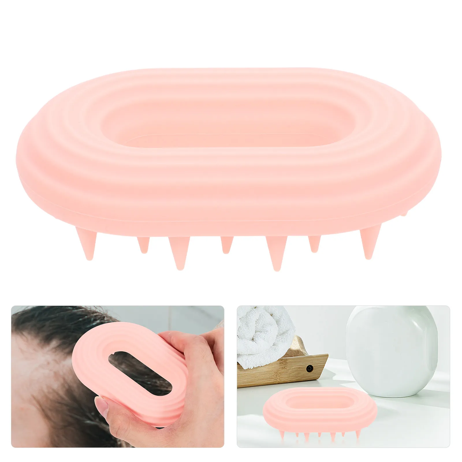 

Эргономичная массажная щетка для кожи головы, легкая щетка-эксфолиатор для удаления перхоти и улучшения кровообращения