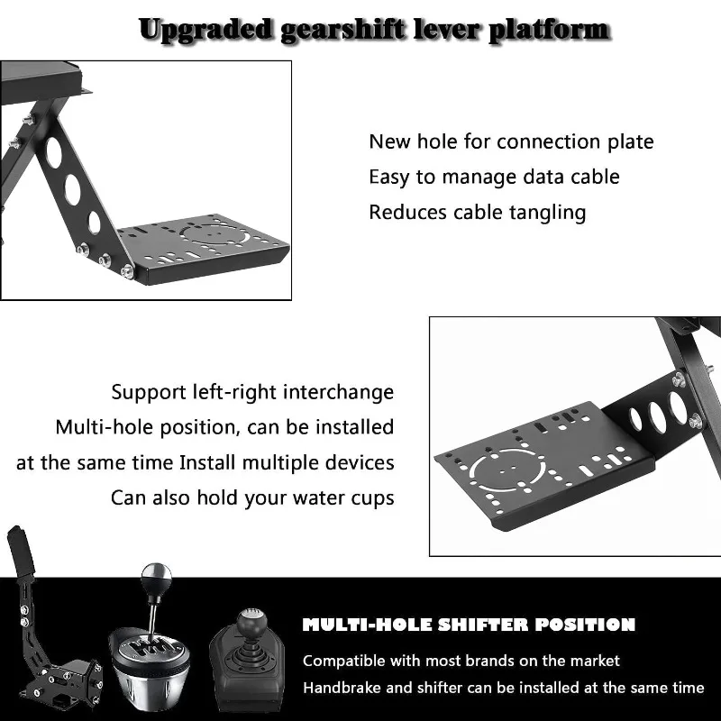 Faltbarer Racing-Lenkradständer mit großer Schaltplattform, passend für Logitech G27 G29 G920 G923, Thrustmaster T300