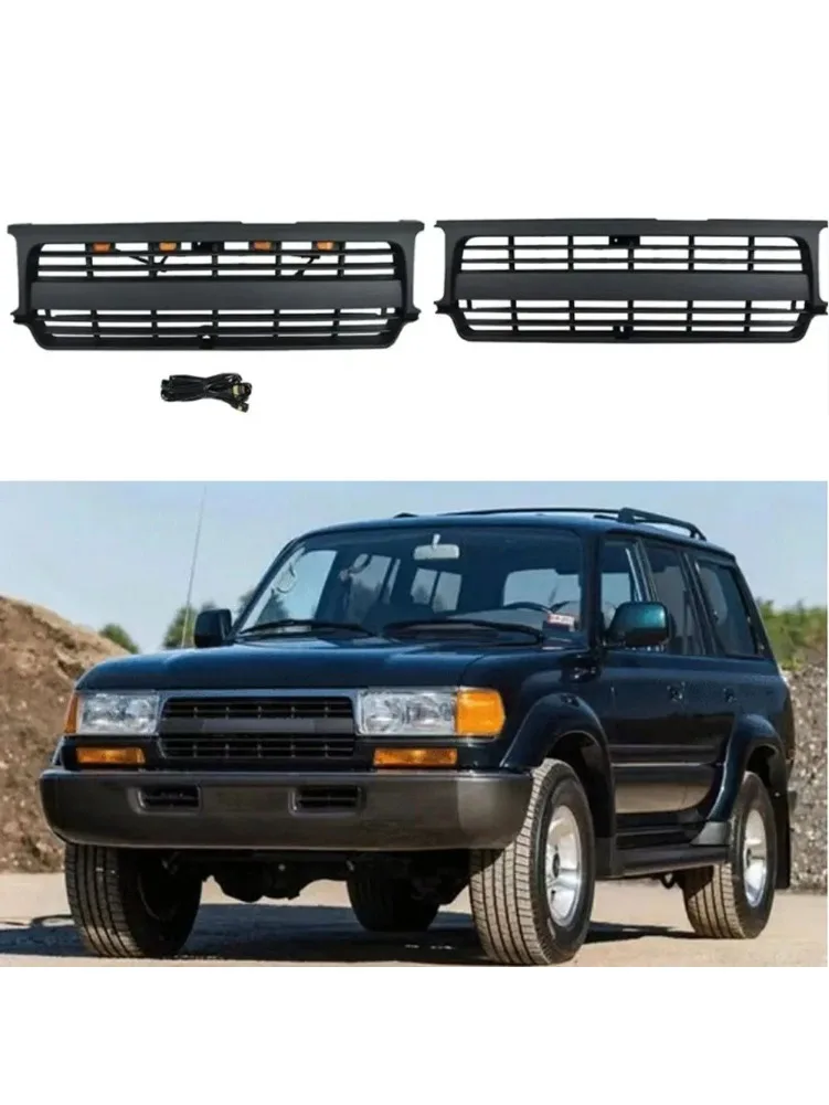 Nieuwe auto voorbumper grill masker radiator zwarte grille voor Toyota Land Cruiser lc80 1990 - 1997 Racing Grills - afbeelding 2