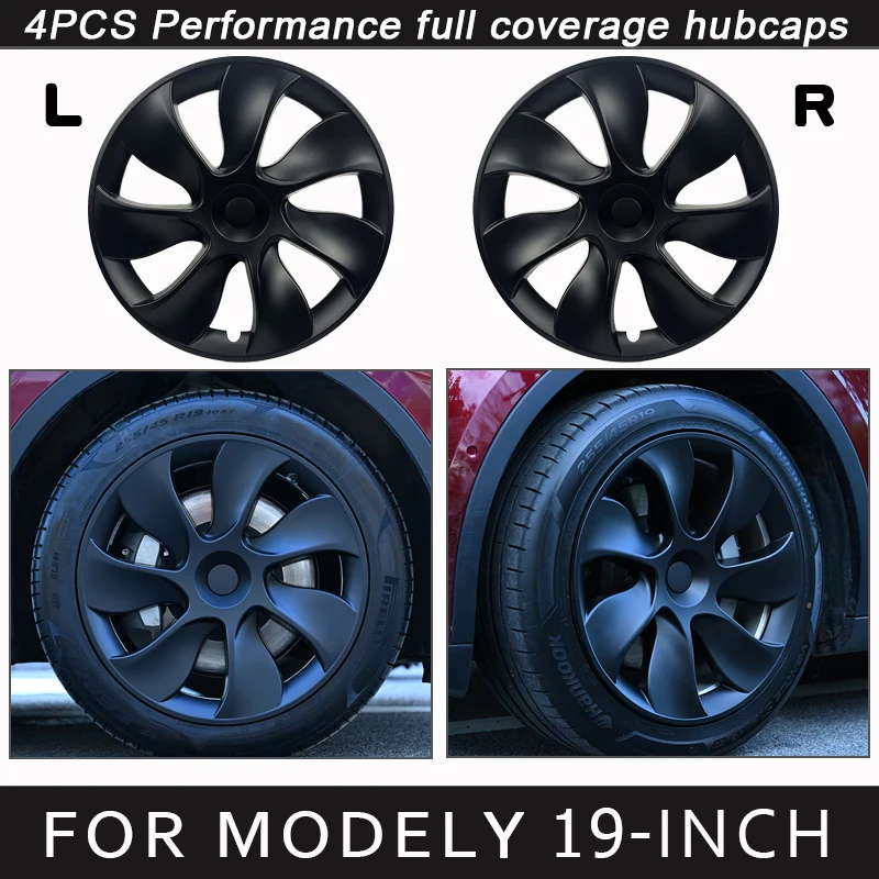 

4PCS Hub Cap Performance Replacement for Tesla Model Y 19-Inch Wheel Cap Automobile Hubcap Full Rim Cover Accessories 2018-2024