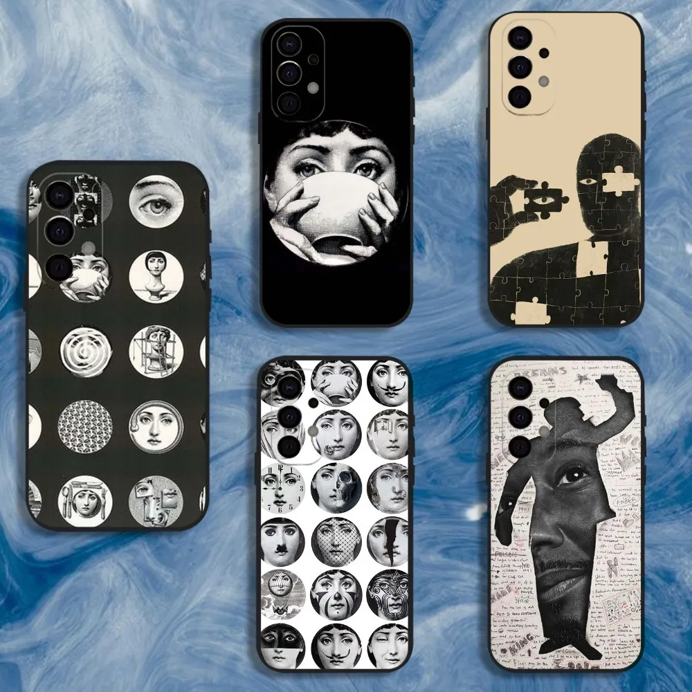 

Face Art P-Piero F-Fornasetti Phone Case For Samsung S25,S24,S21,S22,S23,S30,Ultra,S20,Plus,Fe,Lite,Note,10,9,5G Black Cover