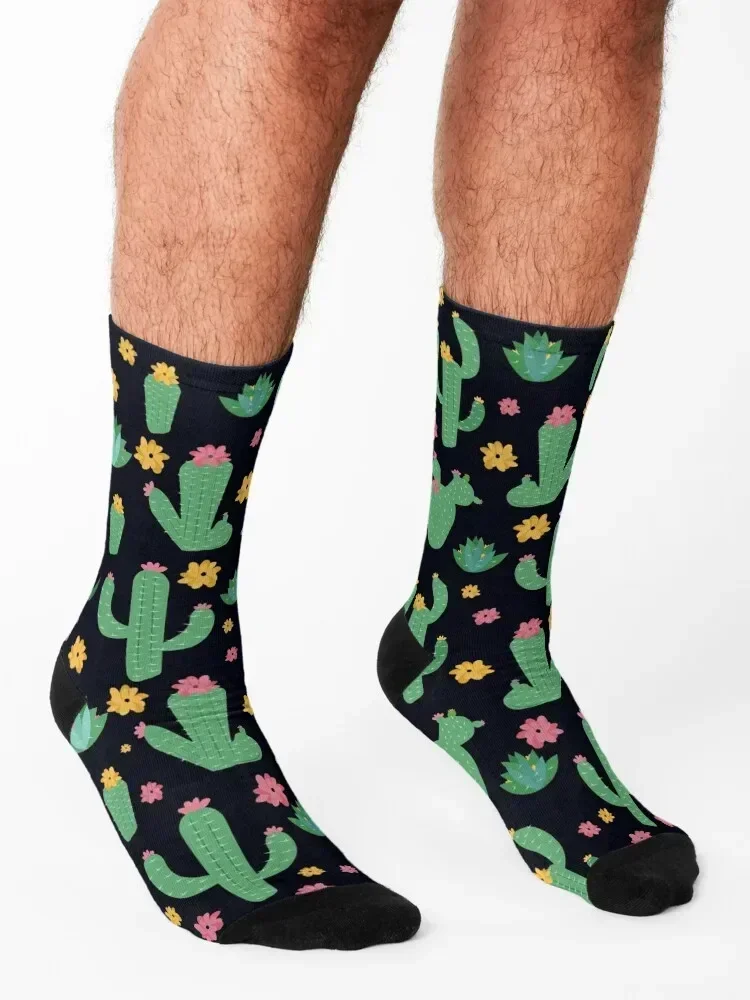 Flowering Cactus and Succulant Socks christmas gifts floral designer brand cycling Ladies Socks Men's