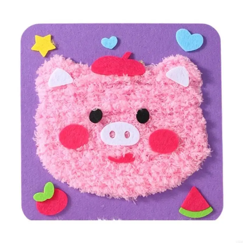 

Hand on Embroidery Doll Sewing Set Fun Felted Animal Craft Set for Kid Teen