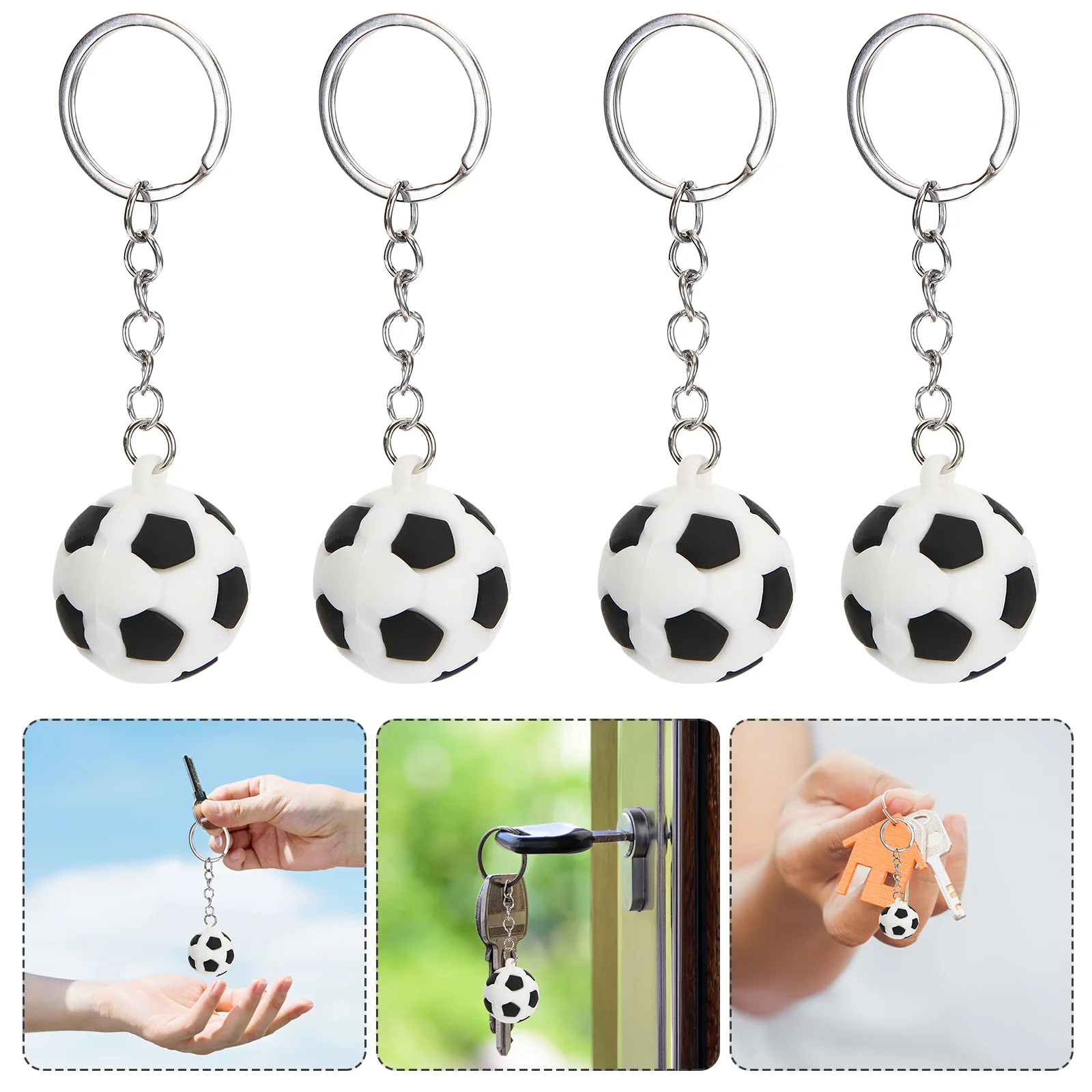 

12 Pcs Accessories Football Keychain The Gift Birthday Gift Rugby Keychains Soft Rubber Sports Keyrings