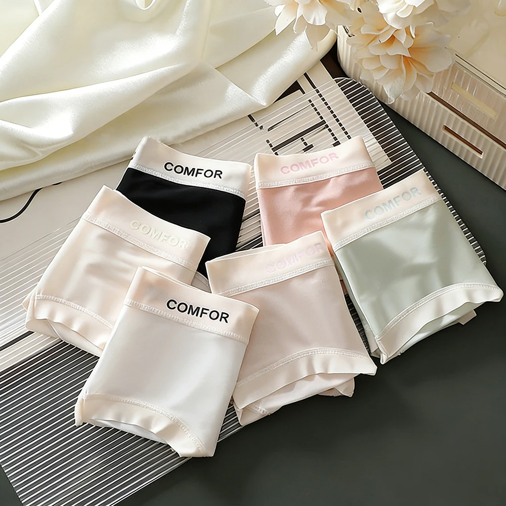 Lingeries Femme Ultra Hot Cool Ice Silk Bikini Mid Waist Underwear For Women Briefs Thongs Quick Drying Women's Triangle Pants