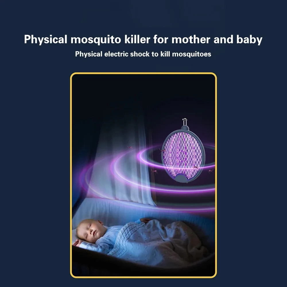 طوي USB قابلة للشحن البعوض القاتل مصباح يده قاتل الماموس الكهربائي منشة مع الأشعة فوق البنفسجية ضوء فخ مبيد الحشرات 3000 فولت #6