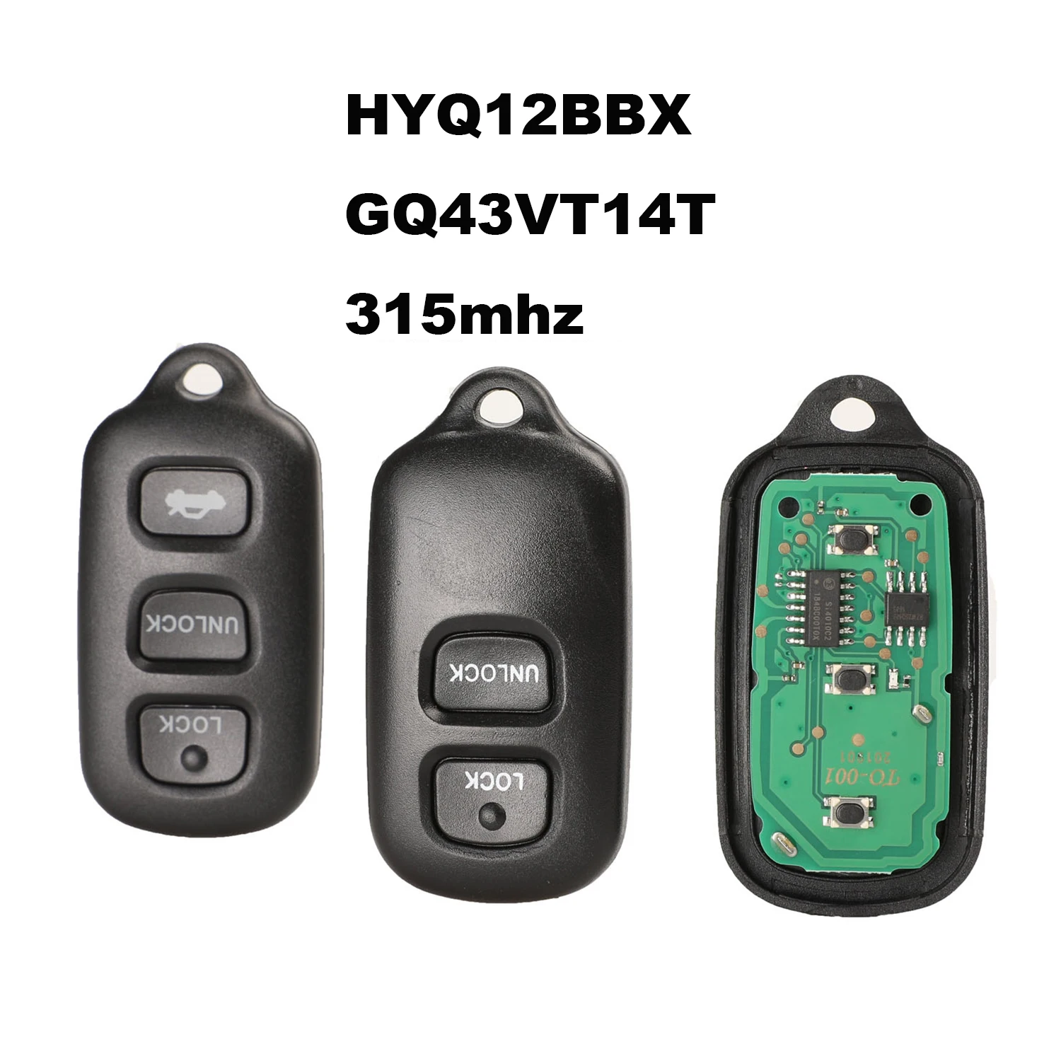 

jingyuqin Remote Car Key fob 2/3 +1 Button for Toyota HYQ12BBX Highlander GQ43VT14T Camry Solara Corolla Sienna 315mhz