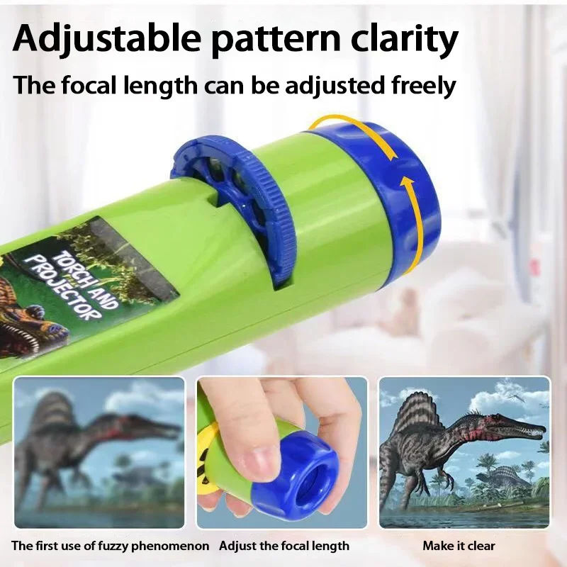 Projektor Dinozaurów Świecący Zabawki dla Dzieci Mini Lampa Projekcyjna Zwierzęta Syrenka Świecąca Latarka Projekcyjna Zabawki