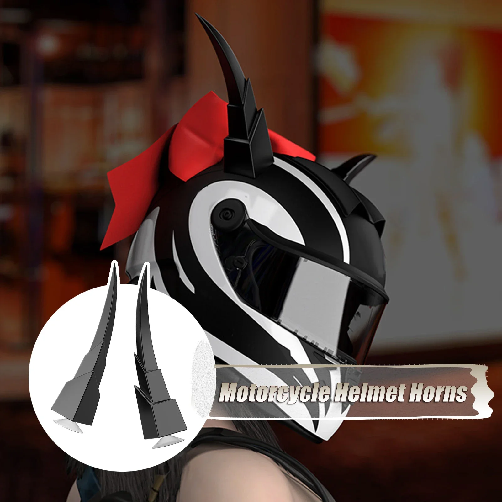 

2PCS Motorcycle Helmet Cool Devil Horns Dragon horns are funny Sution Cup Motorcycle Helmet Decoration Styling Helmet Accessorie
