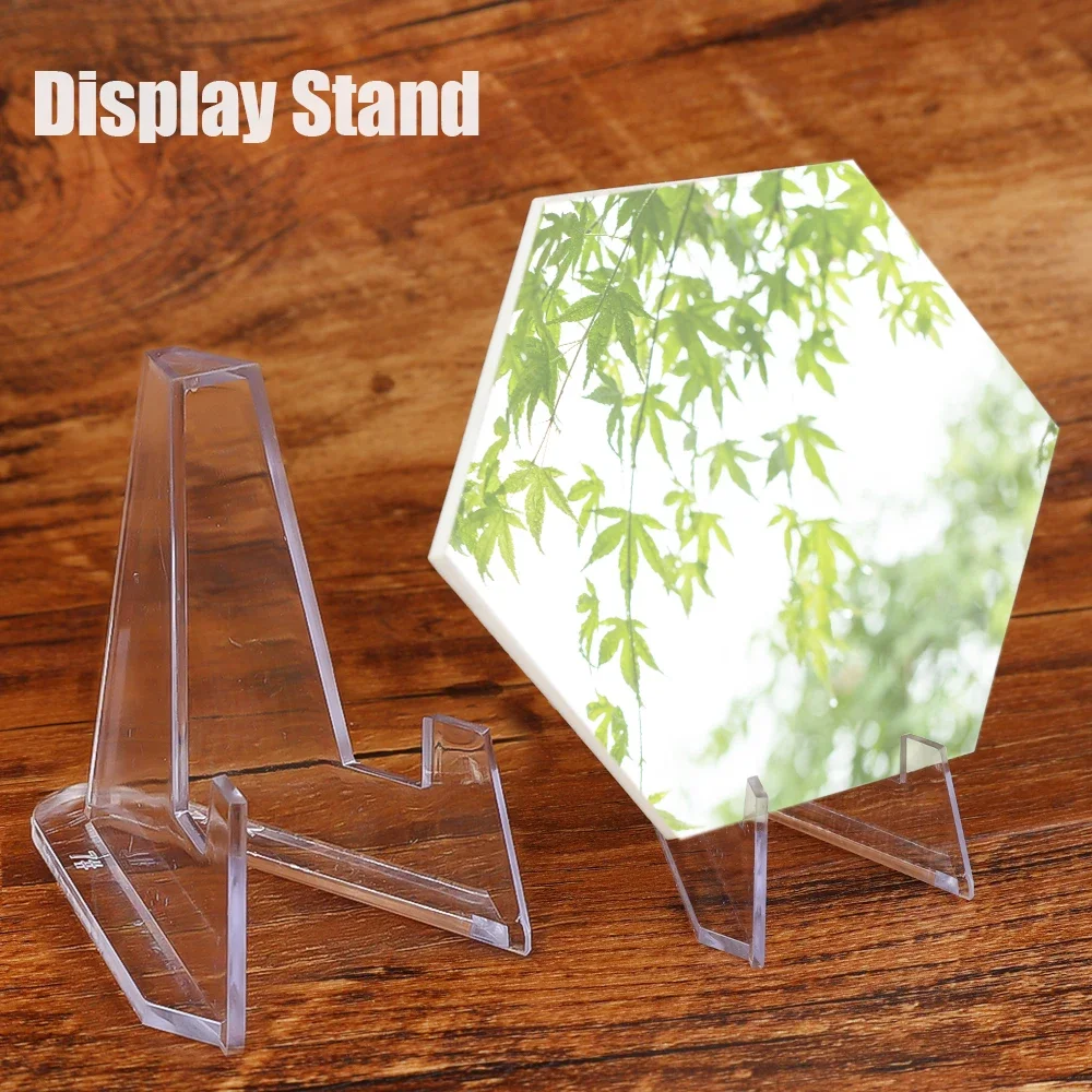 1-10Pcs Acrylic Display Stand Transparent Triangle Commemorative Coin Watch Card Holder Display Rack For Exhibitions Home Decor