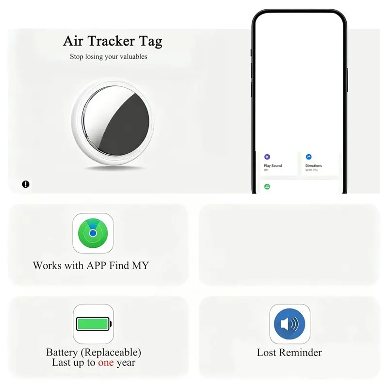 【ترويج】علامات تعقب الهواء - قطعتان، جهاز تعقب بلوتوث لجهاز Ipad Find My، جهاز تحديد موقع العناصر الرئيسية مع الصوت، الأمتعة الذكية T #2