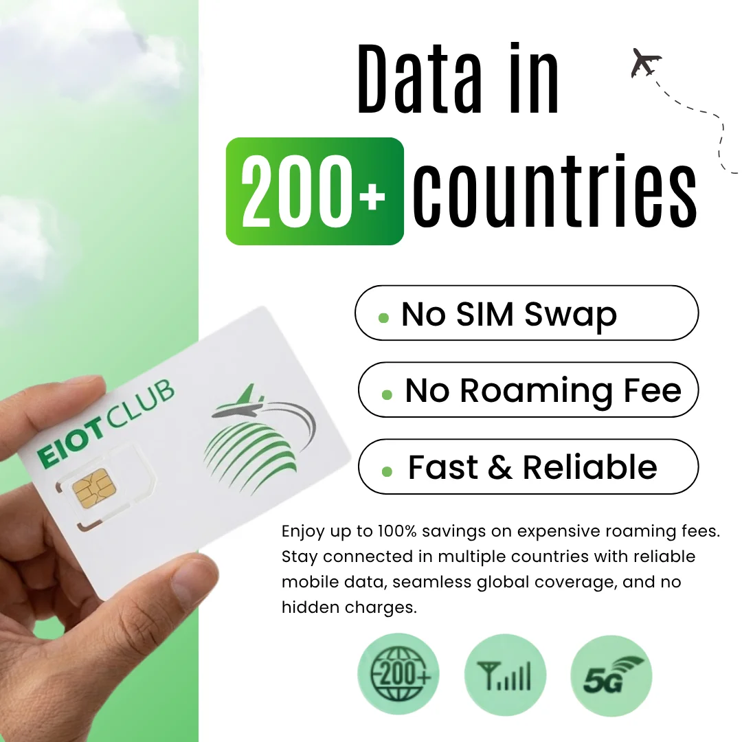 EIOTCLUB 200+ Countries International Data SIM Card 5G LTE Global Travel SIM Card Data-Only SIM for Travel and Business Trip