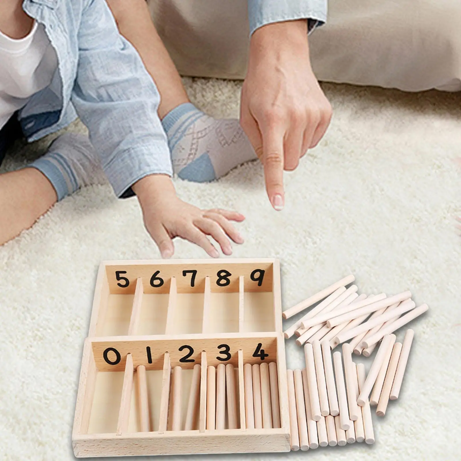 Montessori wrzeciona pudełko matematyczne zabawki patyczki liczbowe profesjonalnego narzędzie dla przedszkolaka dzieci wczesne narzędzie do nauki z 55 wrzecionami