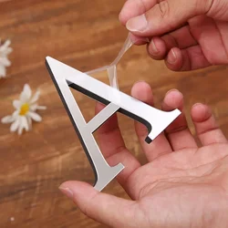 10CM 3D Mirror Letters Wall Stickers Logo Name Home Decor Self Adhesive Gold Alphabet Wedding Decor Love English Letters