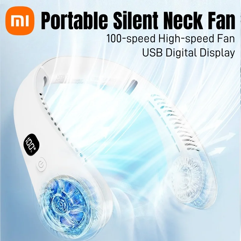 

Xiaomi шейный вентилятор без лопастей без помощи рук 48 часов с длинной батареей USB перезаряжаемый портативный охлаждающий вентилятор для путешествий на открытом воздухе/офиса/спорта
