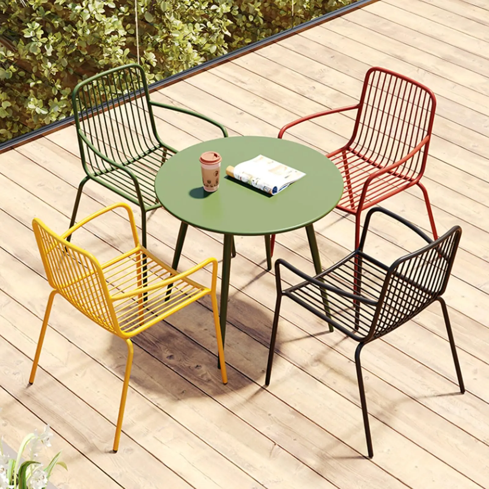 

M Wrought Iron Coffee Tables And Chairs Casual Outdoor Tables And Chairs Combination Suitable For Coffee Shop Balcony Courtyard