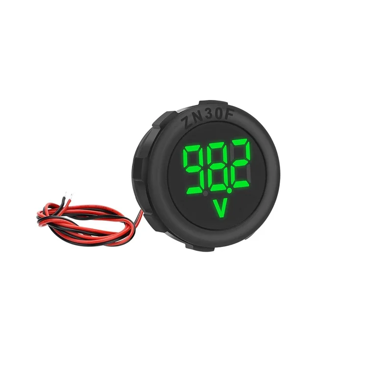 DC 4-100V LED Digital Display Circular Two-wire Voltmeter DC Digital Voltmeter Head Display Reverse Connection Protection