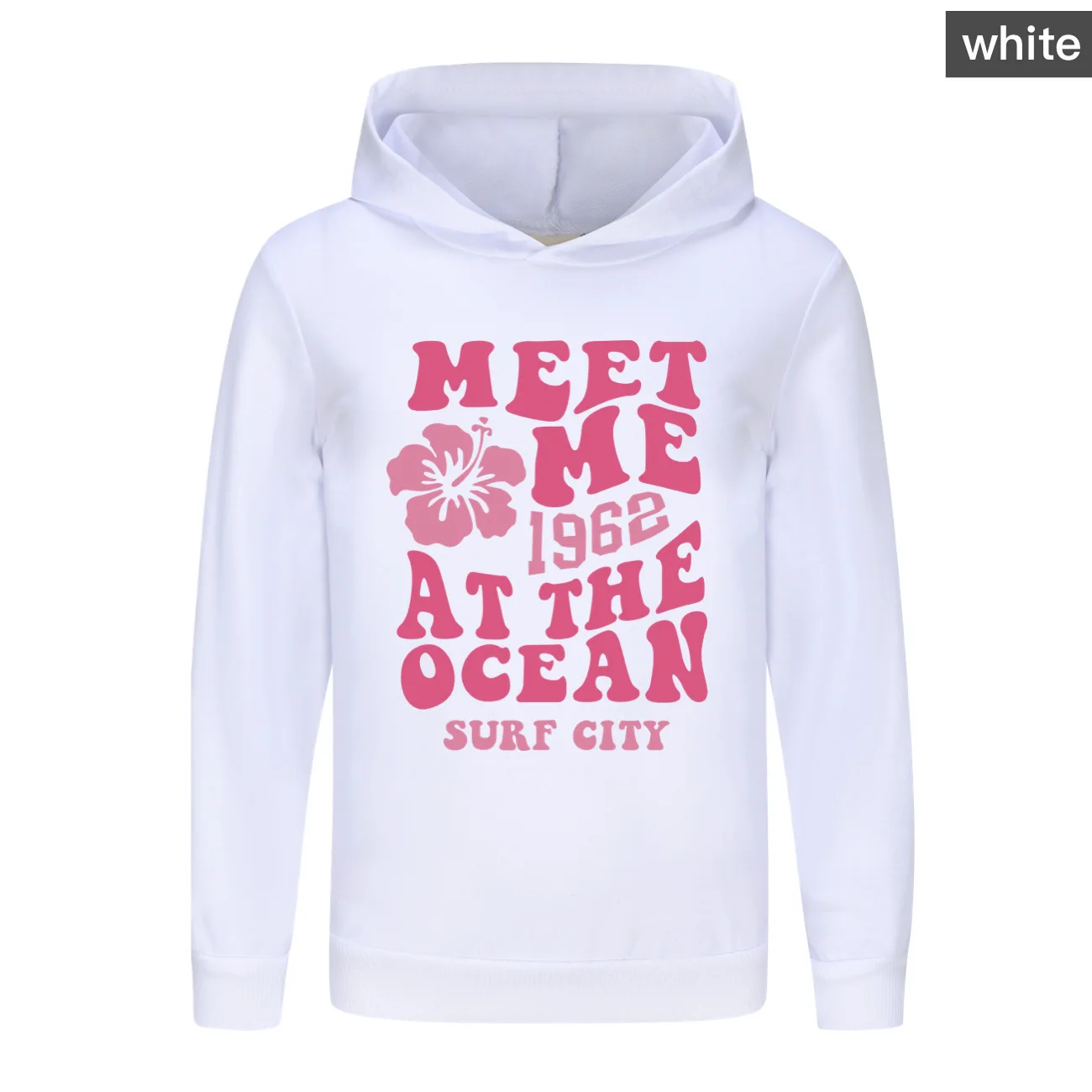 Kids Meet Me 1962 At The Ocean Surf City Trendy Hoodies Pullover boy&girls High Street Childen Clothing Loose Hooded Sweatshirts