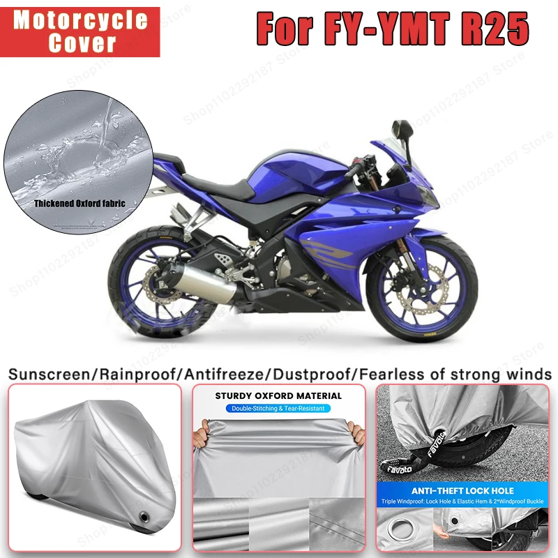

For FY-YMT R25 No Ear Motorcycle Cover - Outdoor Full Body Protection, Waterproof Dustproof Heat-Resistant Moto Accessories