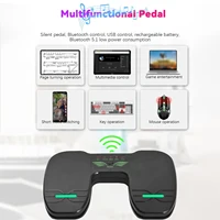 Pedal de música inalámbrico para tabletas y teléfonos inteligentes, girador pie de página de BT, recargable con almohadilla antideslizante