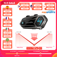 Fodsports M1-S Air Motorcycle Intercom,Helmet Bluetooth Intercom,Motorcycle Headset,4 Riders 1000m,Music Share,FM Radio