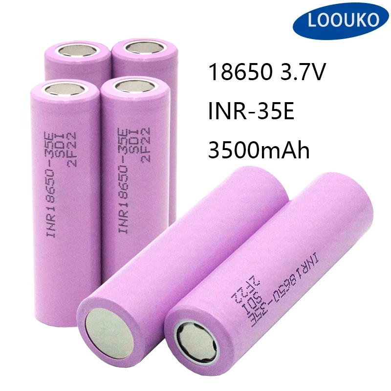 

100% New Original 18650 3500mAh INR18650 35E 3.7v 10A discharge 18650 battery rechargable Battery lithium cell free shipping