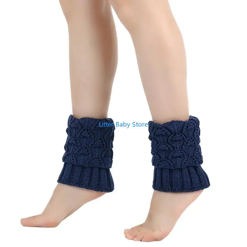 N80C Trendy Solid Color Leg Warmers Kids Comfortable Sock Sleeves Fashionable Knitted Leg Feet Cover for Various Occasion