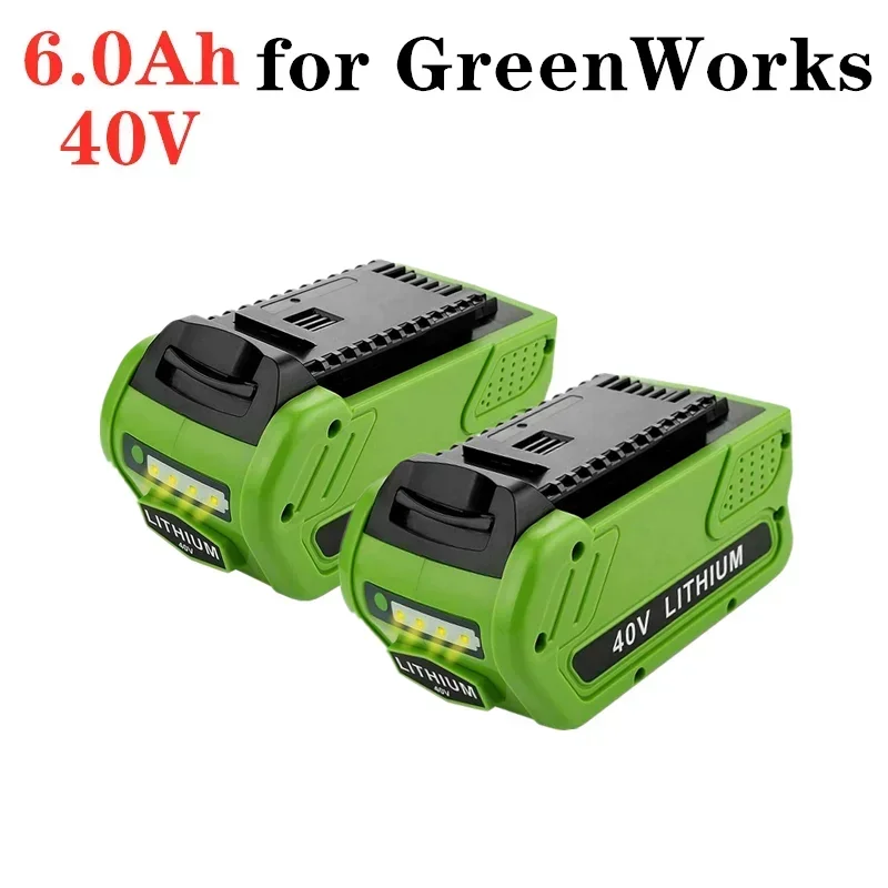 Replacement 40V 18000mAh 6000mAh Lithium-Ion Battery 29472 for GreenWorks 40Volt G-MAX 29252 20202 22262 27062 21242 Power Tools