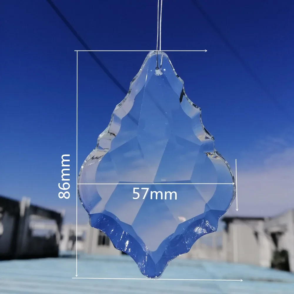 Camal 1PCS 86mm Clear Maple Leaf Pendant Crystal SunCatcher Glass Chandelier Prism Lighting Beads Parts Home Wedding Hanging DIY
