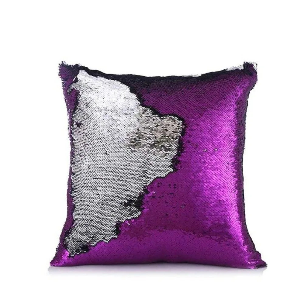 Image of CIFBUY Zweifarbiger Kissenbezug mit Perlen und Pailletten, dekorativer Kissenbezug für Sofa, Café, Heimtextilien
