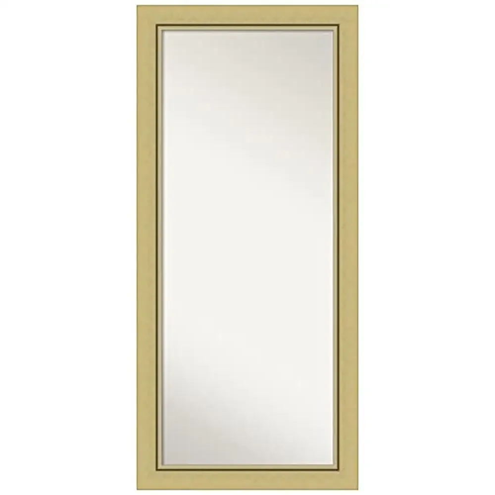 Full Body Mirror 66.25 x 30.25 in. Distressed Brown Wood Frame Premium Glass Reflection Landon Gold Floor Mirror Bedroom Living