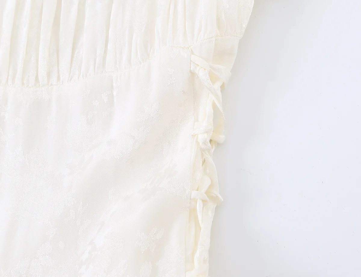 TFMLN Neues 2026 Damen-Minikleid mit Quadratischem Kragen, Puffärmeln, A-Linie, Elegantes, Figurbetontes Bandage-Partykleid für den Sommer – Detail 6