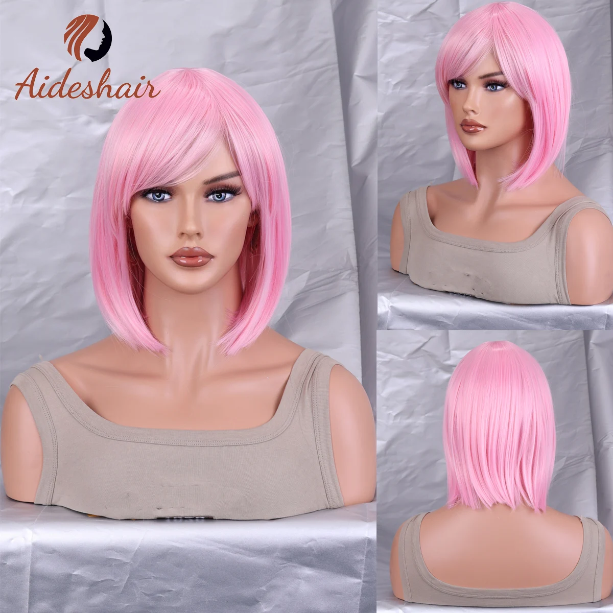 Peruka z falistym szalem i frędzlami w kolorze srebrnym Peruka z naturalnego syntetycznego włókna termoodpornego do codziennego użytku na imprezie (12 cali)