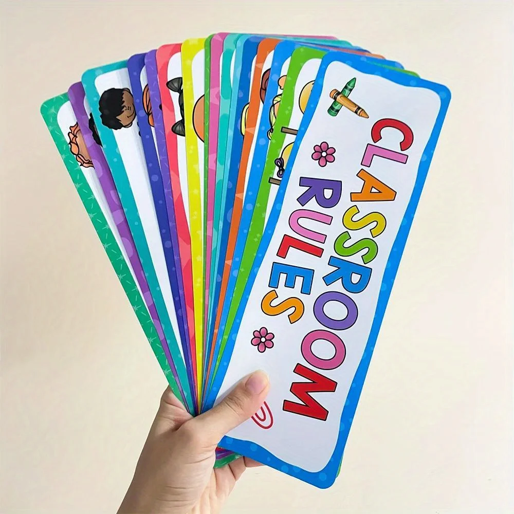 16 Pcs Classroom Rules Learning English Cards Bulletin Board Set Classroom Decor Behavior Rules Developing Teacher Teaching Aids